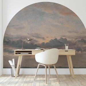 Vintage Sky Landscape Arch Wall Decal: Scenic Cloud Mural (Peel and Stick) Landscape Self-Adhesive Mural Arch Design, Removable Vintage Arch Sticker for Classic Home Decor. Perfect for nature-inspired wall art living rooms, bedrooms, or offices, this elegant decal brings the serene beauty of a rustic forest into your space. Easy to apply and remove, it’s ideal for adding a timeless, countryside charm to any room, creating a cozy and inviting atmosphere with its detailed, vintage-inspired design