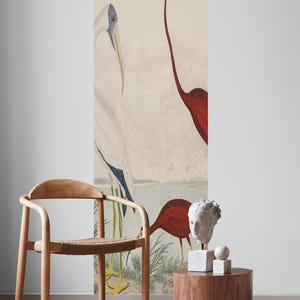 John James Audubon Scarlet Ibis Birds Wall Arch Sticker, Soft Color Tree Scenic Circle Wall Decal, Vintage Animal View Peel and Stick Decal for Classic Home Decor. Perfect for nature-inspired wall art in living rooms, bedrooms, or offices, this elegant decal brings the serene beauty of a rustic forest into your space. Easy to apply and remove, it’s ideal for adding a timeless, countryside charm to any room, creating a cozy and inviting atmosphere with its detailed, vintage-inspired design
