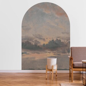 Vintage Sky Landscape Arch Wall Decal: Scenic Cloud Mural (Peel and Stick) Landscape Self-Adhesive Mural Arch Design, Removable Vintage Arch Sticker for Classic Home Decor. Perfect for nature-inspired wall art living rooms, bedrooms, or offices, this elegant decal brings the serene beauty of a rustic forest into your space. Easy to apply and remove, it’s ideal for adding a timeless, countryside charm to any room, creating a cozy and inviting atmosphere with its detailed, vintage-inspired design