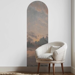 Vintage Sky Landscape Arch Wall Decal: Scenic Cloud Mural (Peel and Stick) Landscape Self-Adhesive Mural Arch Design, Removable Vintage Arch Sticker for Classic Home Decor. Perfect for nature-inspired wall art living rooms, bedrooms, or offices, this elegant decal brings the serene beauty of a rustic forest into your space. Easy to apply and remove, it’s ideal for adding a timeless, countryside charm to any room, creating a cozy and inviting atmosphere with its detailed, vintage-inspired design