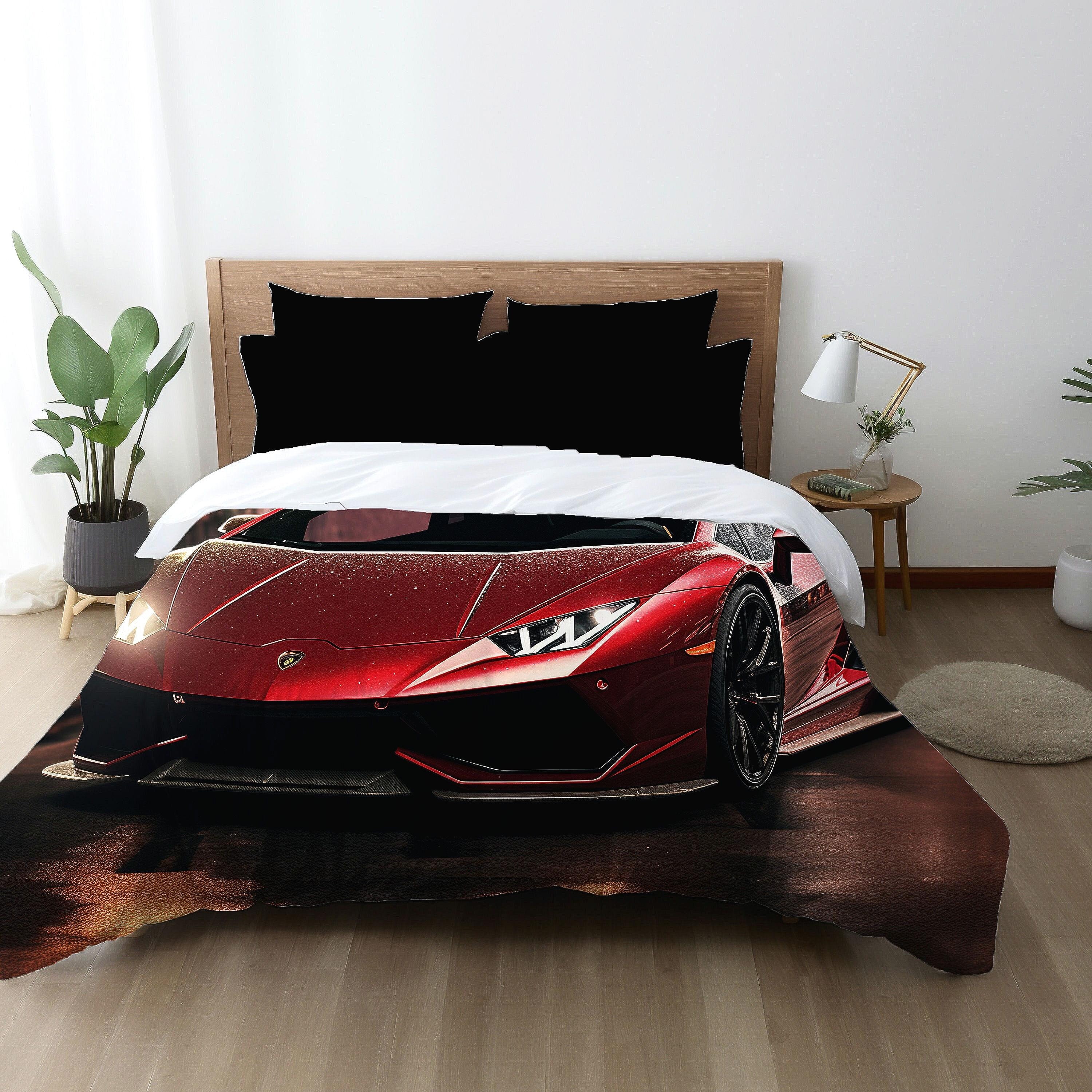 Comforter Red Lamborghini Designer Car Lover Bedroom Cozy Warm Fluffy Stylish Blanket Comforter Room Decor Etsy