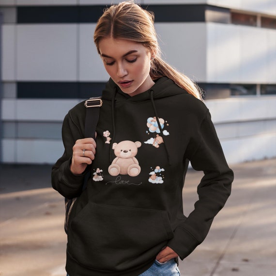 Unisex Heavy Blend Hooded Sweatshirt Back to School Soft Cozy Casual Cute Minimalist Teddy Bear Hoodie Sweater for Her or Him Etsy