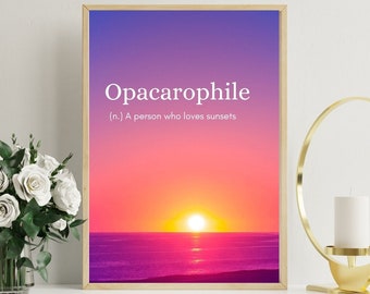 Sunset Definition Art Print: Pink Ocean Seascape (Digital Download)