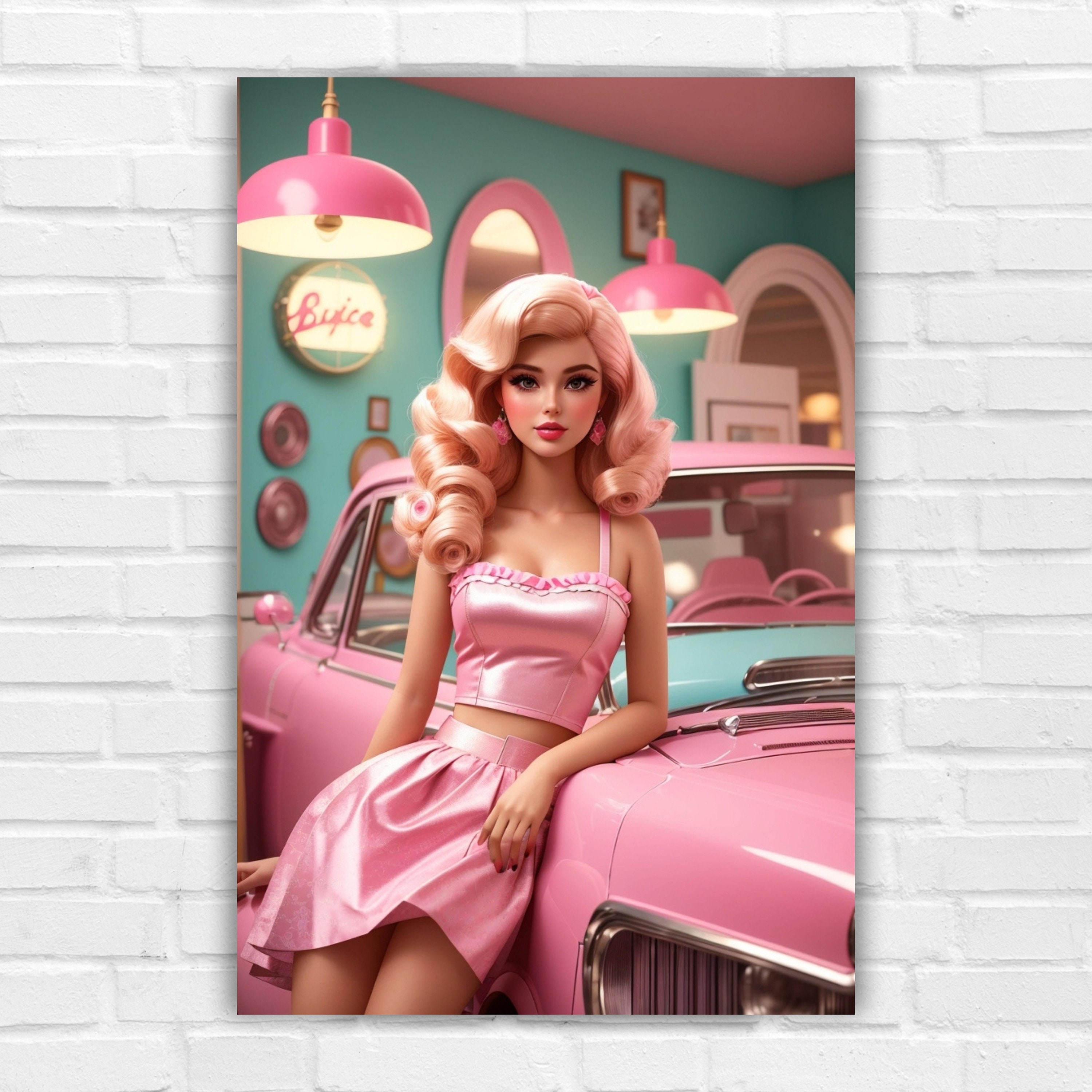 Barbie-retro Barbie Poster-wall Print-digital Download-preppy Pink Prints-barbie Doll Art ...