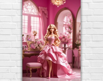 Pósteres vintage de decoración rosa, bonitos carteles rosados, decoración estética de habitaciones, arte de película, impresión de arte de pared colorido moderno, decoración de habitaciones de niñas