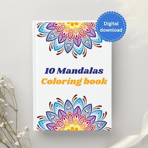 Mandalas Coloring Book PDF Printable Coloring Pages Simple Mandalas Stress Relief Patterns Art Therapy Adult & Kid Coloring Pages Printable