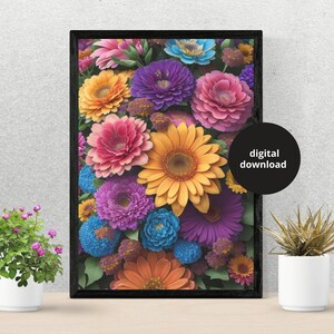 Flower Aesthetic Home Decoration Floral Design Bedroom Wall Art Watercolor Botanical Illustration Poster Print Digital Download painting