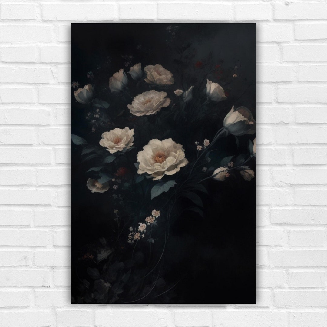 Moody Floral Art, Vintage Wall Art, Dark Academia Print, Antique Wall ...