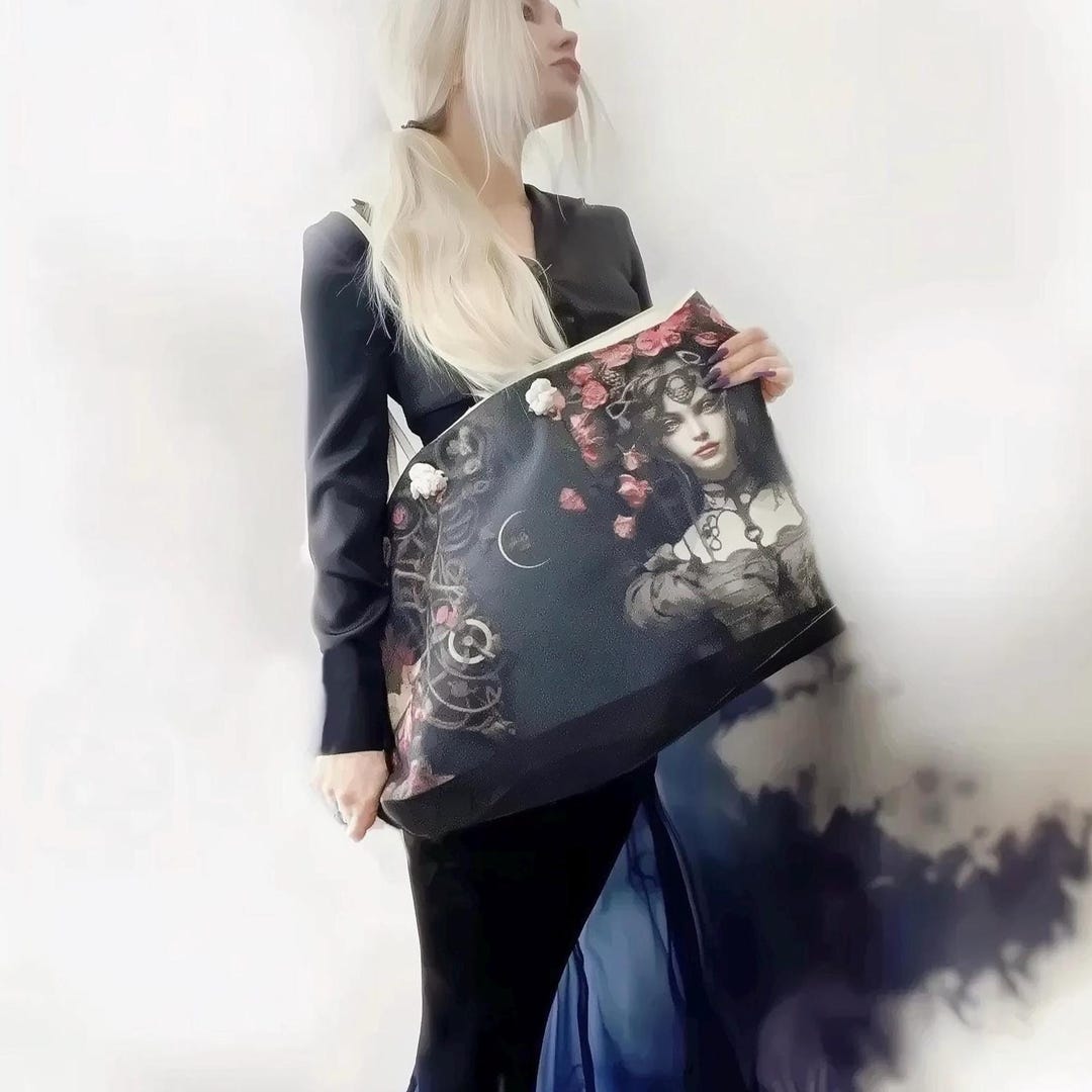 Comprehensive Tote Bag Coven Design : Detailed Print, Spacious Rope ...