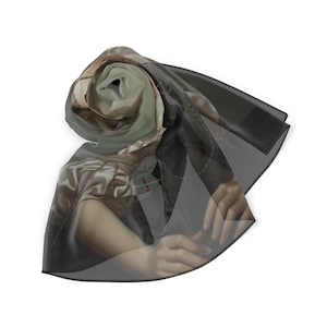 Mystic Waters Bloom Chiffon Scarf: Victorian Elegance Art Print