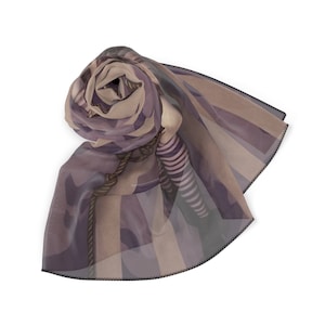 Vintage Gothic Doll Chiffon Scarf: Striped Fantasy Fashion