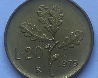 Rare 20 Lire coin, 1979.