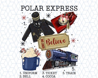 Polar Express Christmas Png, Christmas Movie Png, Believe Christmas Song Png, North Pole Christmas Train Png, Hot Cocoa Png, Christmas Gift