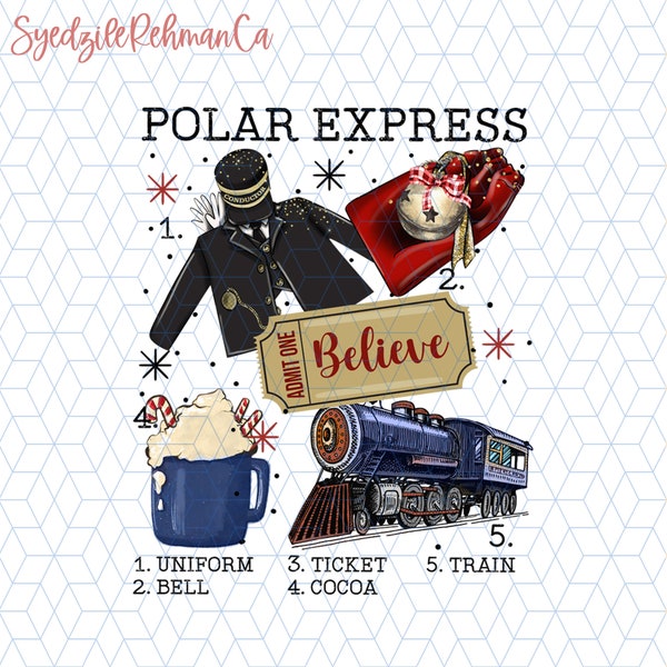 Polar Express Christmas Png, Christmas Movie Png, Believe Christmas Song Png, North Pole Christmas Train Png, Hot Cocoa Png, Christmas Gift