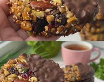 Chocolate Dipped Nut and Seed Cookies Recipe PDF - Digital Download