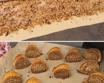 Puff Pastry Walnut Dessert Recipe PDF - Digital Download