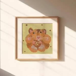 Munches and Crunches - Hamster Kunstdruk Chubby Cheeks Nibbling Cookie
