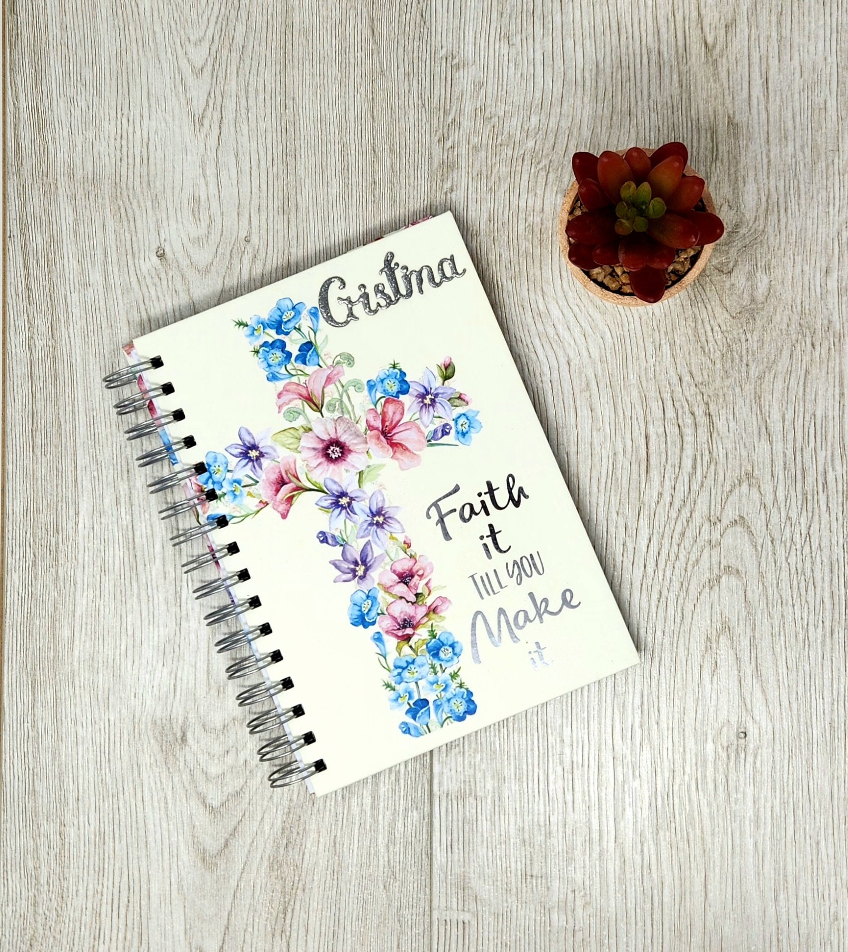 Personalized Prayer Journal With Christian Phrase, Bible Study Notebook ...