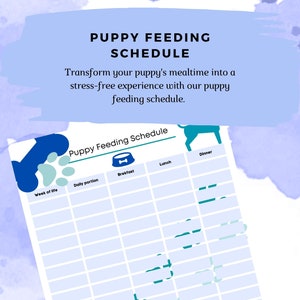 Puppy Feeding Schedule| Printable Pet Planner, Digital Download ...