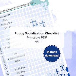 Puppy Socialization Checklist | Printable Pet Planner, Digital Download ...