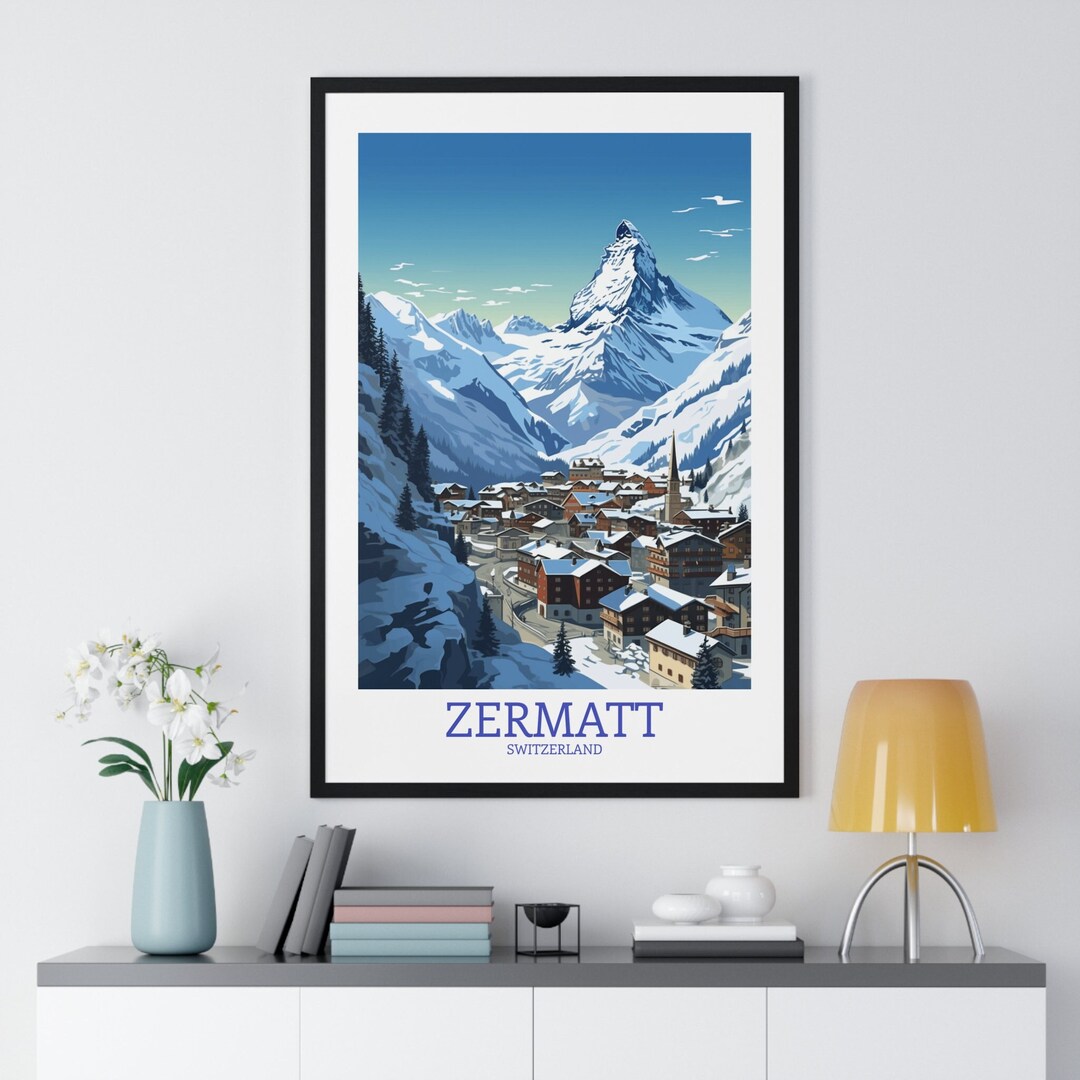 Zermatt Switzerland Travel Poster Wall Art Zermatt Wall Home Etsy