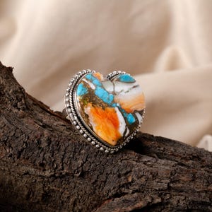 Oyster Turquoise Silver Ring, 925 Sterling Silver Ring Jewelry, Handmade Ring, Bezel Heart Gemstone Ring, Wedding Ring, turquoise rings