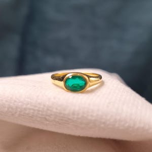 Dainty Emerald Ring, Emerald Stacking Ring, May Birthstone, Minimalist Emerald Ring, Gift for Her, Gemstone Ring, Promise Ring, Dainty Ring
