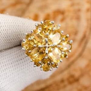 Citrine Ring, Natural Citrine Ring, Oval Cut Citrine Ring, November Birthstone Ring, Engagement Ring, Gemstone Ring 925 Silver Gold Plated