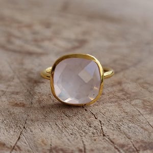 Pink Chalcedony Ring, Sterling Silver Ring, Statement Ring, Handmade Ring, Stacking Ring, Chalcedony Ring, Valentine gifts
