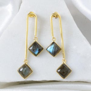 Gemstone Earrings, Labradorite Earrings, Gold and Labradorite, Labradorite Drops, Birthstone Earrings, Gold Vermeil, labradorite jewelry