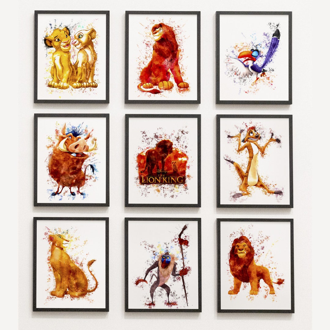 The Lion King Bedroom Wall Prints, Lion King Colourful Wall Art Pics