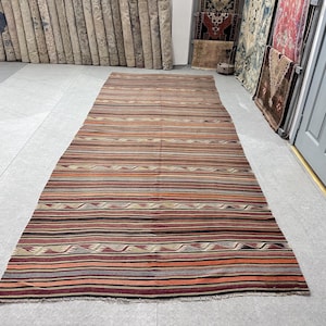 5x12 kilim rug, Handmade rug, Traditional kilim, Turkish kilim rug, Vintage kilim rug, Bohemian rug, Historical kilim rug, 4.8 x 11.9 ft.