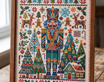Christmas Nutcrackers Cross Stitch Pattern, Tale Soldier Christmas Decoration, Holidays, PDF, instant download, CRM175