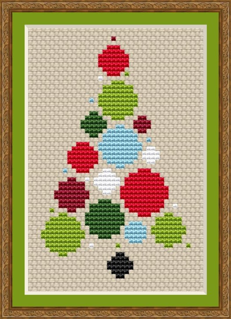 SET of 12 Christmas Trees, Cross Stitch Pattern, New Year Cross Stitch ...