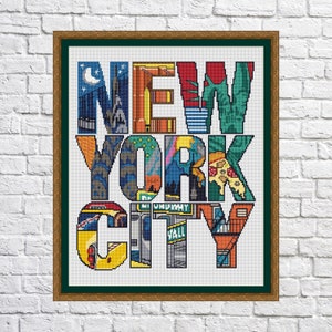 New YORK, Landscape cross stitch pattern, Nature, modern cross stitch, PDF, instant download, TOWN10