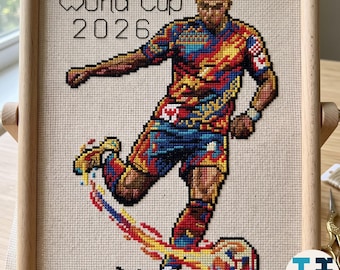 World cup 2026, Cross Stitch Pattern, Kylian Mbappé , Jobs-Hobbies-Sports, PDF, instant download, WORLDCUP01-1