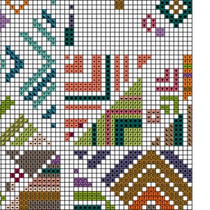 Abstract Geometric Design Cross Stitch Pattern, Rainbow Colors, Modern ...