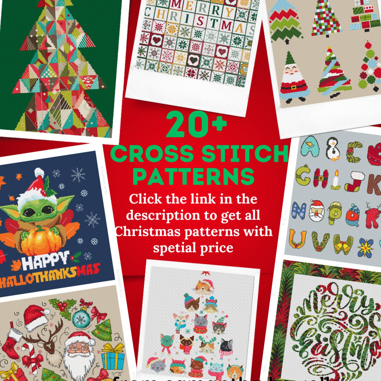 SET of 12 Christmas Trees, Cross Stitch Pattern, New Year Cross Stitch ...