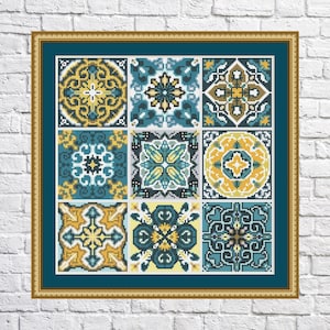 Patchwork cross stitch pattern, Geometric design, modern cross stitch, PDF, instant download, PATCH10