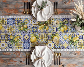 Chemin de table, motif point de croix, patchwork, géométrique, échantillonneur, méditerranéen, point de croix moderne, PDF, téléchargement immédiat, PATCH95-2