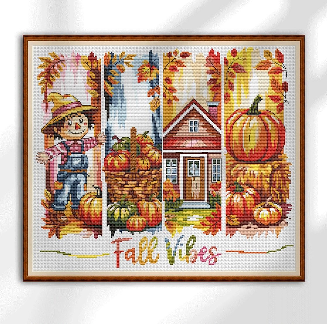Fall Vibes, Cross Stitch Pattern, Autumn, Modern Cross Stitch, PDF ...