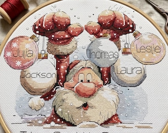 Custom Christmas family names, Cross Stitch Pattern, Gift, Christmas Decoration, Holidays, PDF, instant download, CRM104