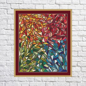Abstract triangle design, cross stitch pattern, Geometric pattern, modern cross stitch, PDF, instant download, Geo31