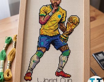 World cup 2026, Cross Stitch Pattern, Neymar Jr. , Jobs-Hobbies-Sports, PDF, instant download, WORLDCUP01-2