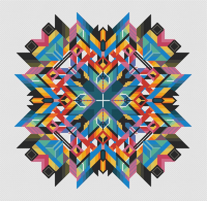 Geometric Mandala Cross Stitch Pattern, Abstract Design,modern Cross