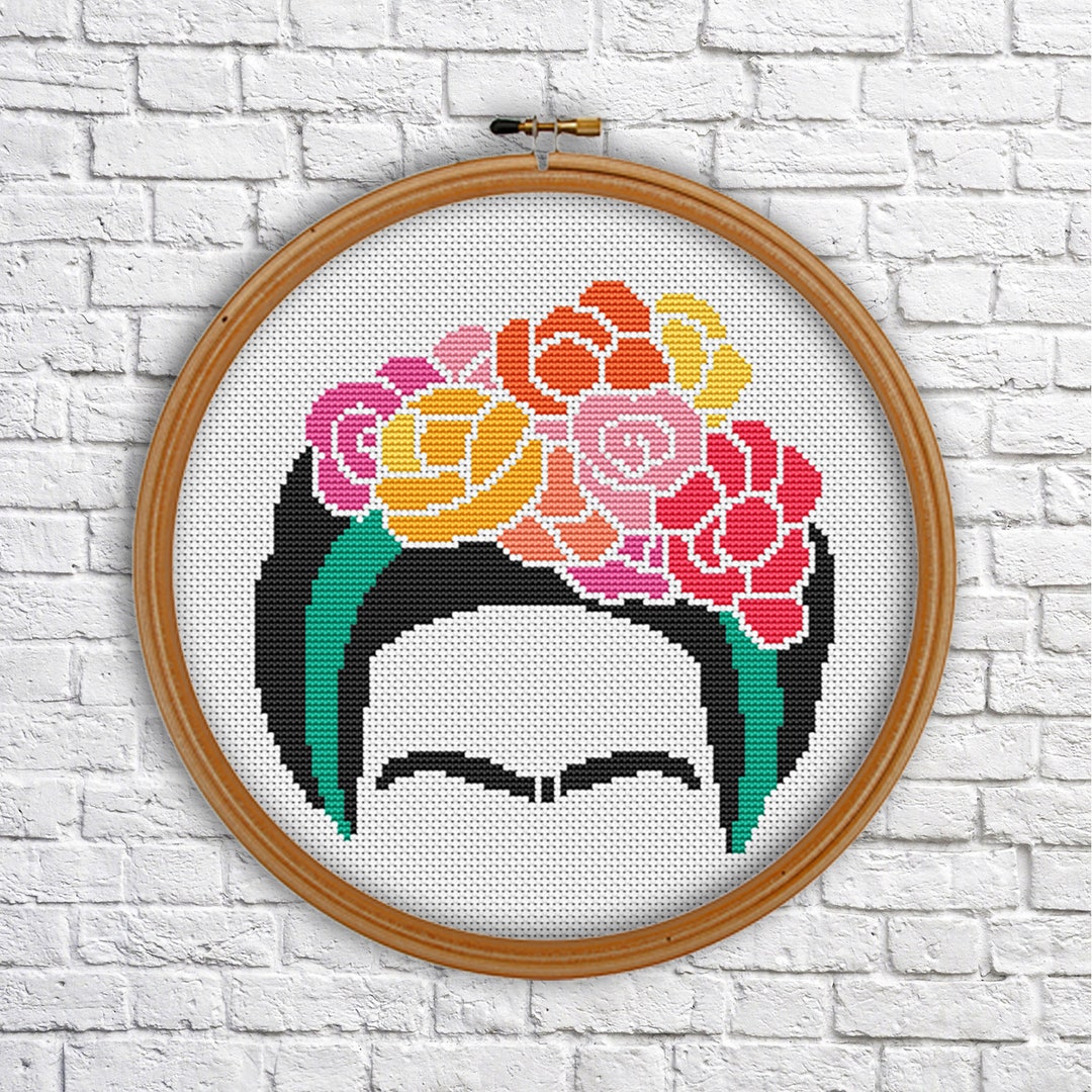 Frida Cross Stitch Pattern, Famous, Modern Cross Stitch, PDF, Instant ...