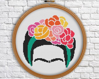 Modèle de point de croix Frida, célèbre point de croix moderne, PDF, téléchargement immédiat, FRIDA