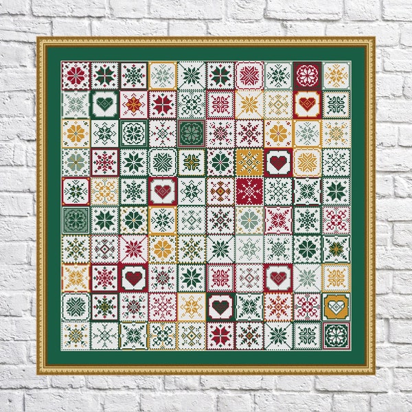 Christmas Patchwork, cross stitch pattern, Geometric design, modern cross stitch, PDF, instant download, PATCH01