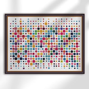 Dots, Abstract geometric design, cross stitch pattern, Rainbow colors, modern cross stitch, PDF, instant download, ABS20