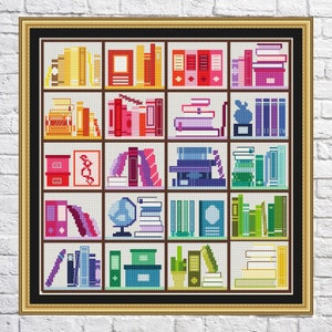 Kärleksböcker, bibliotek, Dröm, Hopp, Kärlek, Tänk, Ordspråk och hänvisning, modern korsstygn, PDF, omedelbar nedladdning, BOOKS02-2